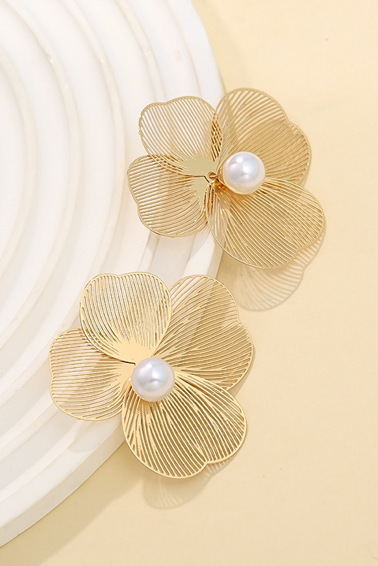 Golden Bridal Wedding Jewelry Set for Women Necklace Earrings Sets