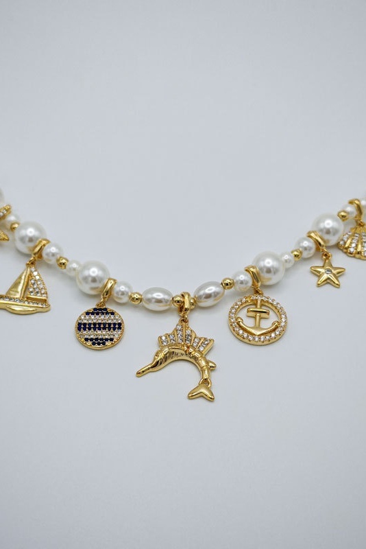 Bride Necklace Choker Earrings Ocean Imitation Pear For Weeding