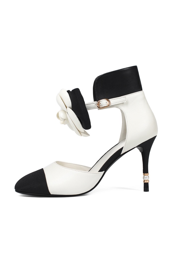 Wedding Shoes for Bride High Heel Bridal Shoes Closed Toe 3D Floral