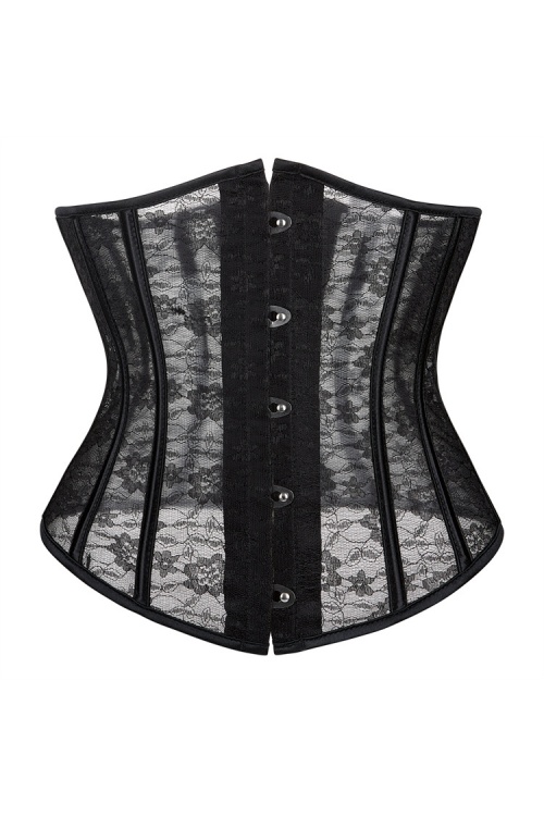 Party Shapewear Black White Corset Trim Boned 