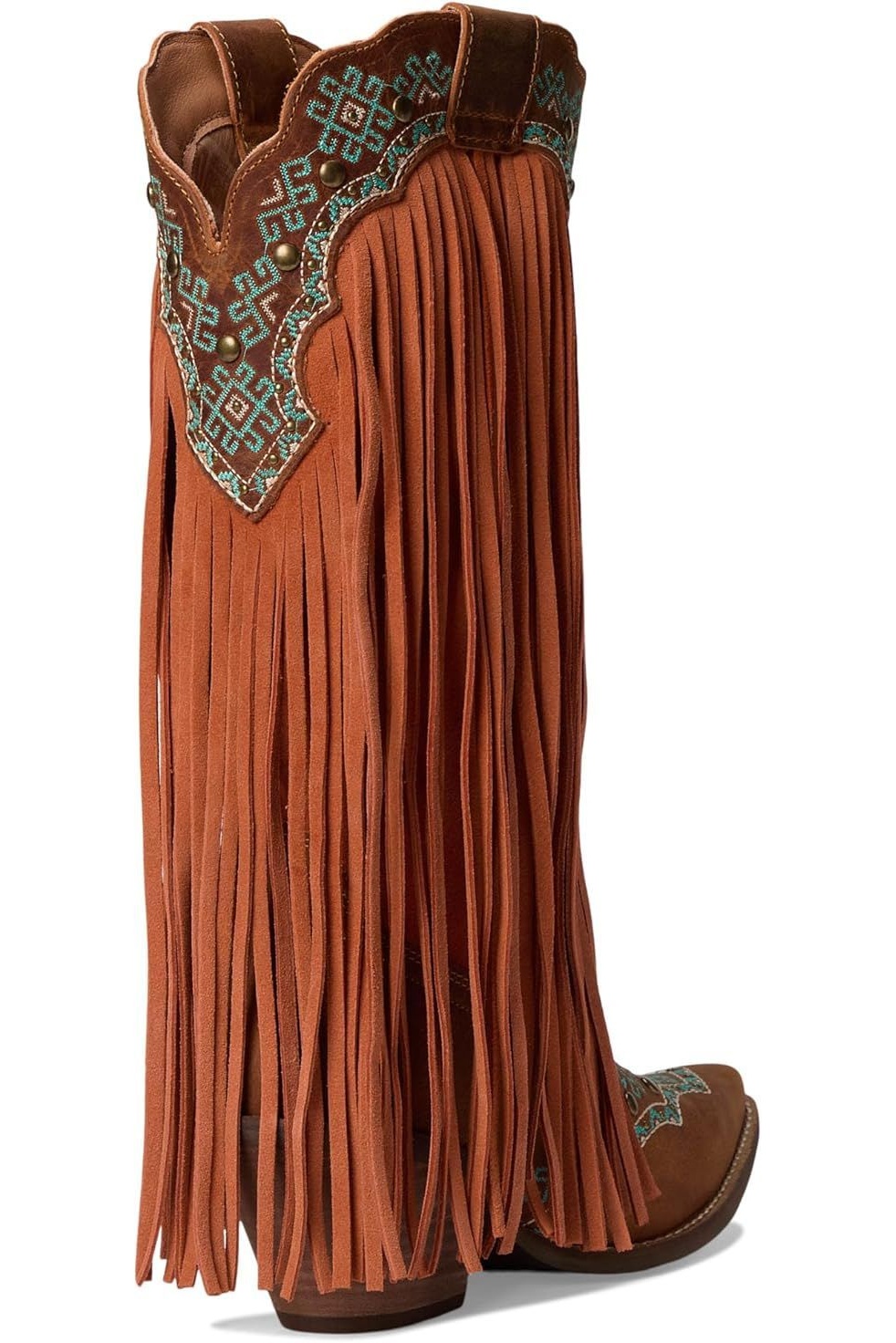 Women's Western Cowboy Boots Mid Calf Shoes with Tassels Decor