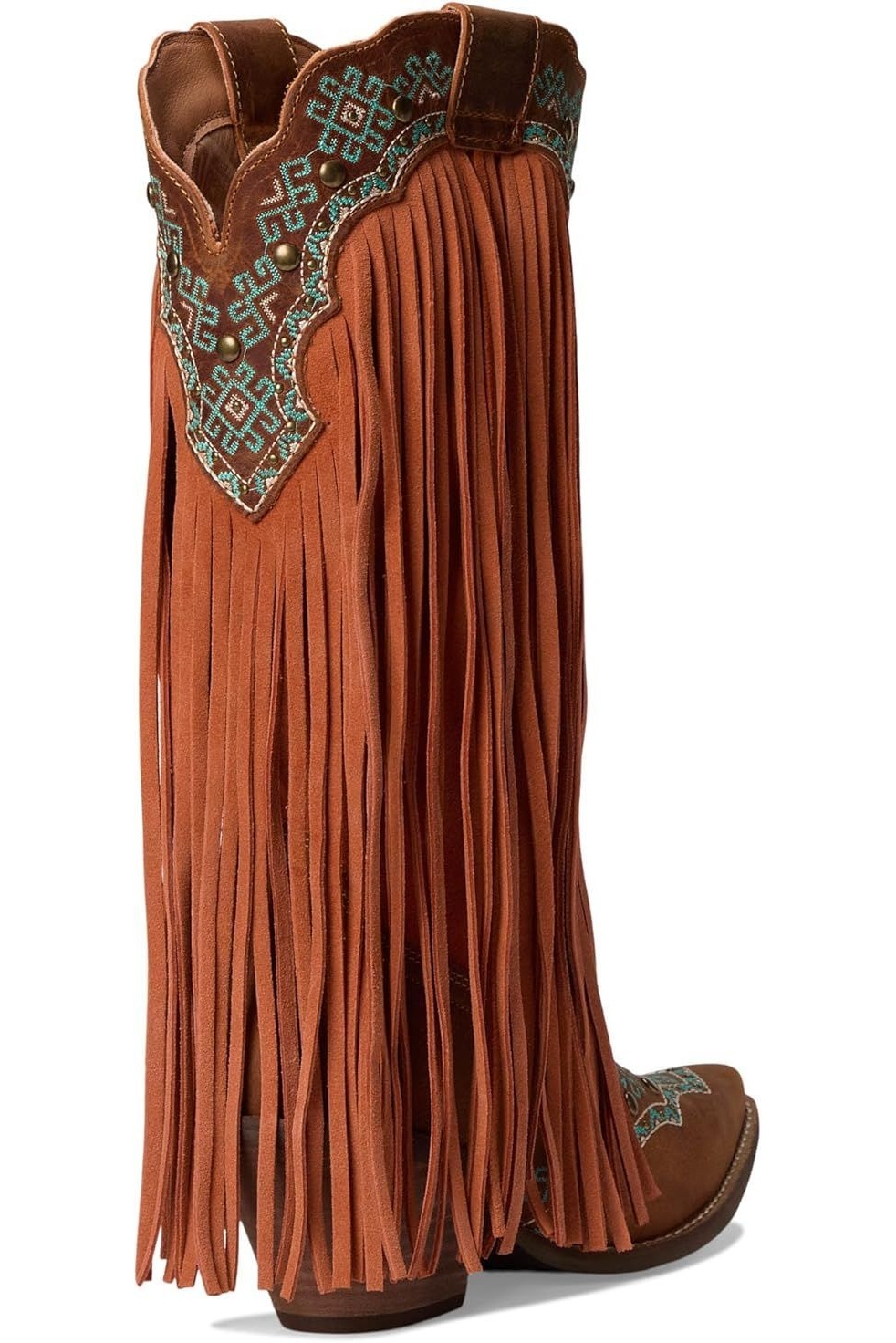 Women's Western Cowboy Boots Mid Calf Shoes with Tassels Decor