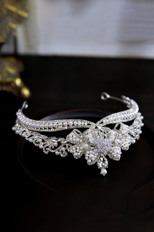 Silver Wedding Crystal Tiaras and Crowns for Women,