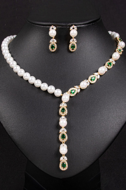 Bride Silver Bridal Necklace Earrings Set Wedding Jewelry Set Choker Necklace for Women (Set of 3)