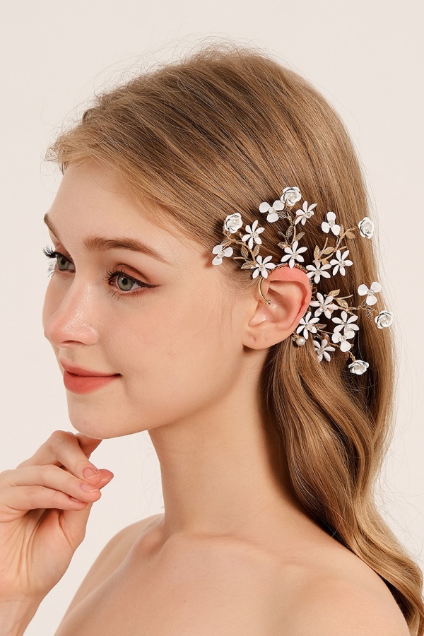 Rhinestone Silver Full Ear Cuff Earrings for Women Ear Clip Wedding Jewelry Gifts ﻿