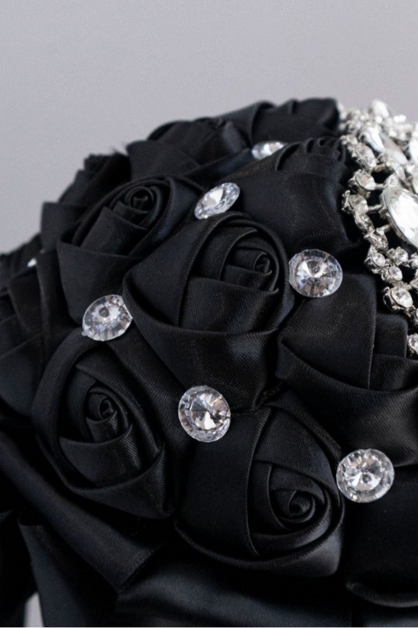 Handmade Rhinestone Bridal Bouquet Crystal Wedding Round Tossing Bouquet