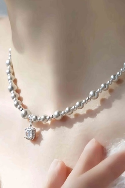 Bride Necklace Choker Earrings  Imitation Pear For Weeding