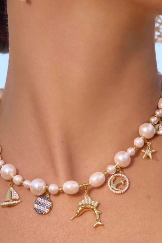 Bride Necklace Choker Earrings Ocean Imitation Pear For Weeding