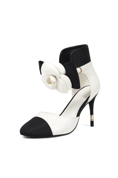 Wedding Shoes for Bride High Heel Bridal Shoes Closed Toe 3D Floral