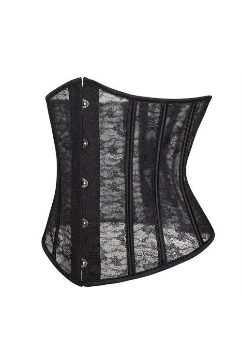 Party Shapewear Black White Corset Trim Boned 