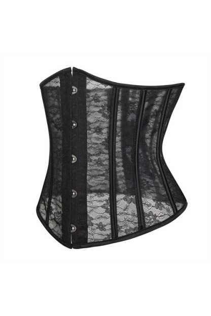 Party Shapewear Black White Corset Trim Boned 