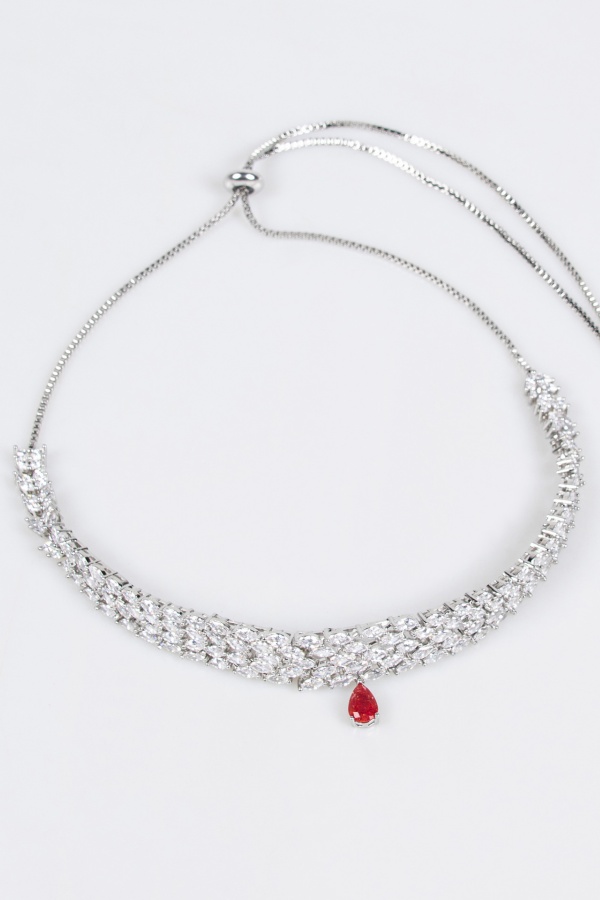 Bridal Necklace Earrings Simple Multilayer Necklace Bride Wedding Rhinestone Necklace  