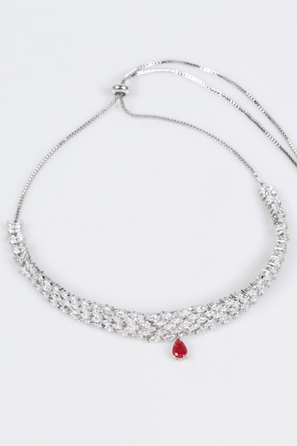 Bridal Necklace Earrings Simple Multilayer Necklace Bride Wedding Rhinestone Necklace  