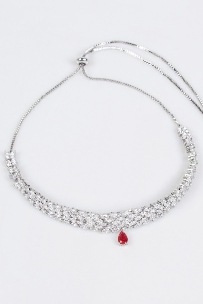 Bridal Necklace Earrings Simple Multilayer Necklace Bride Wedding Rhinestone Necklace  