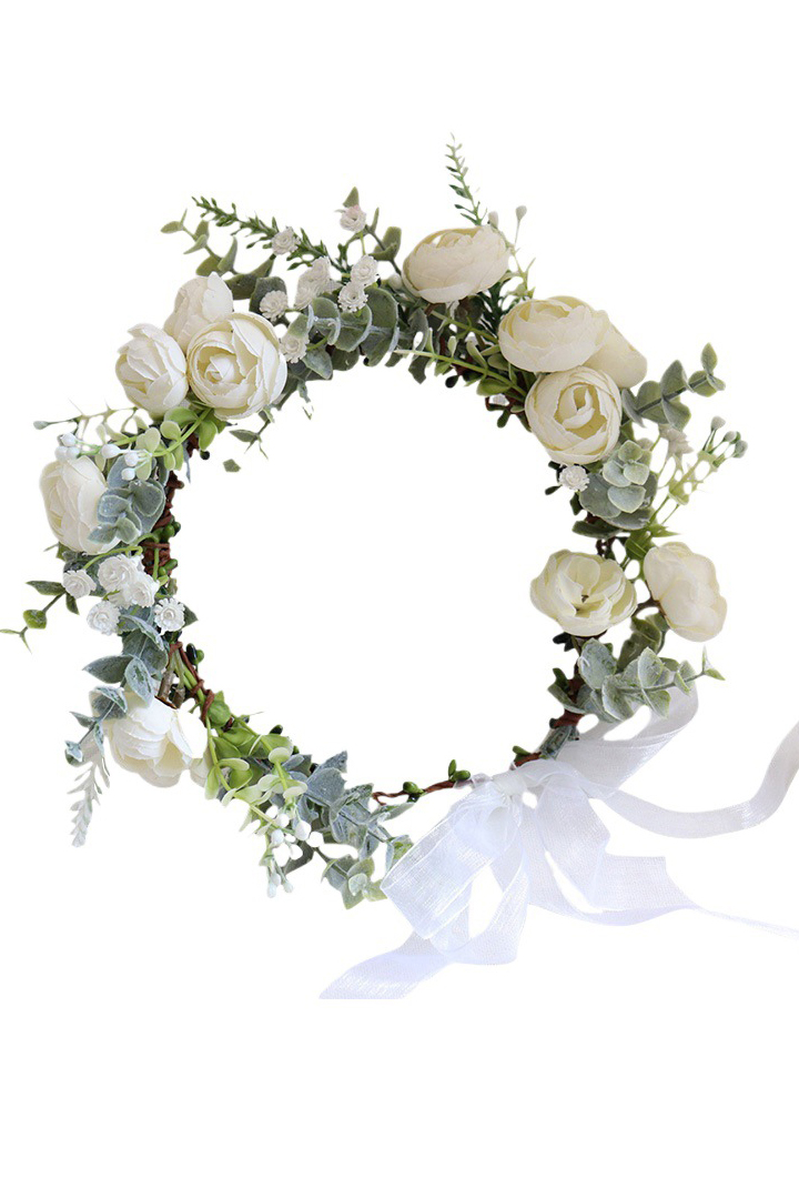 Rose Flower Crown Leaves Classic Headband Fairy for Bridal 