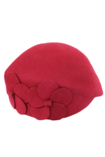 Classic Wool Beret 3D Floral Hats for Women 