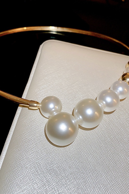 Geometry Imitation Pearl Necklace Choker