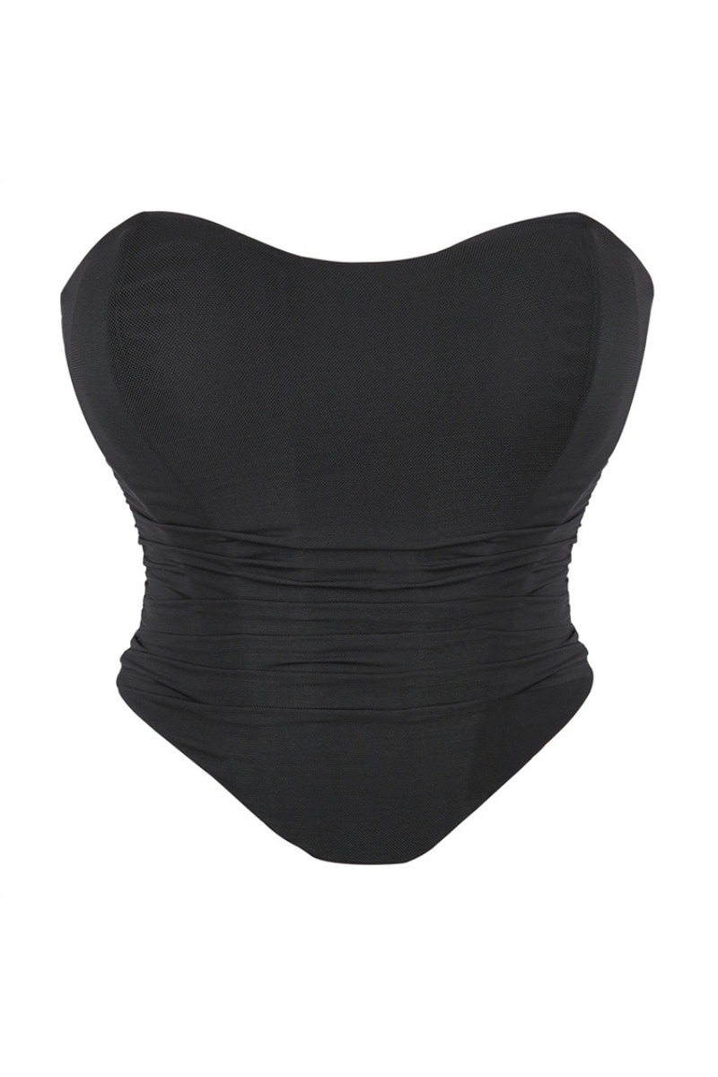 Party Shapewear Coffee Corset Trim Boned 
