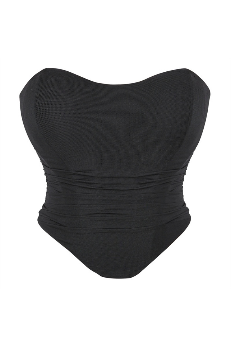Party Shapewear Coffee Corset Trim Boned