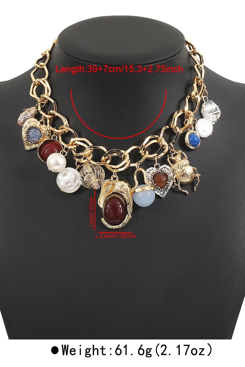 Vintage Imitation Pearl Geometry Earrings Jewelry Necklaces