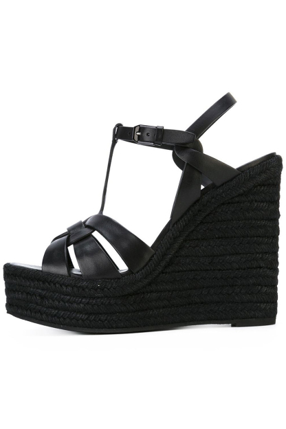 Women's Hemp Rope Platform High Heeled Sandals Vacation Shoes