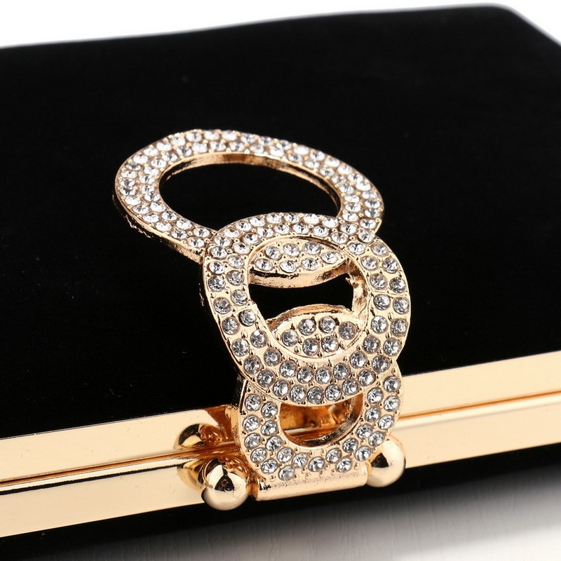 Luxury Metal Velvet Party Bag Shiny Chain Handbag