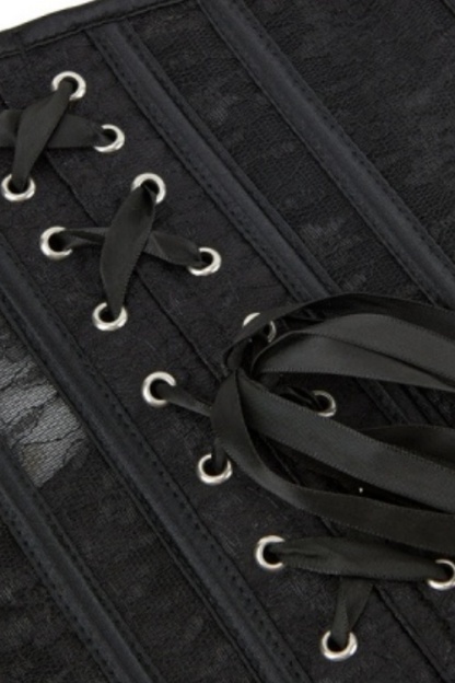 Party Shapewear Black White Corset Trim Boned 