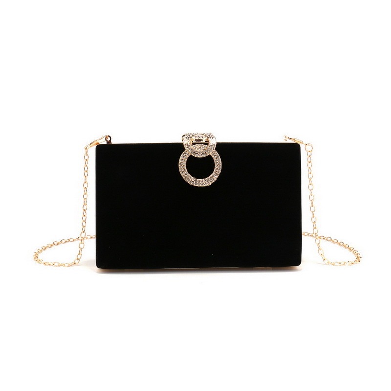 Luxury Metal Velvet Party Bag Shiny Chain Handbag