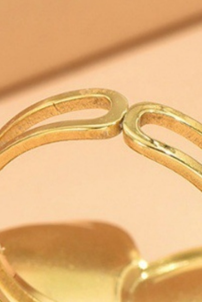 Exaggerated Floral Golden Open Rings for Party