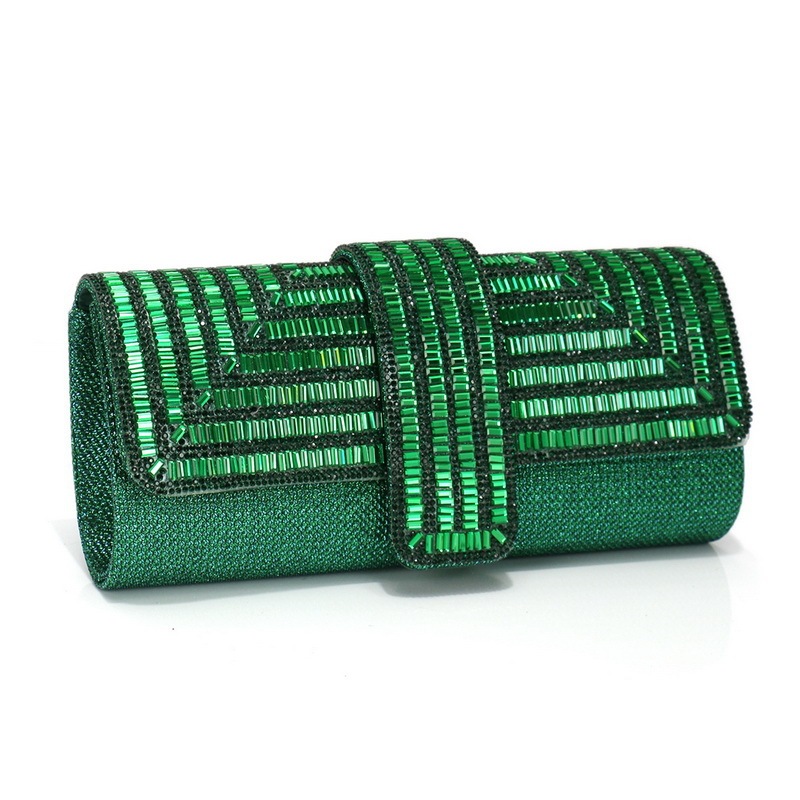 Diamond-Studded Dinner Clutch Bag Shiny Chain Handbag