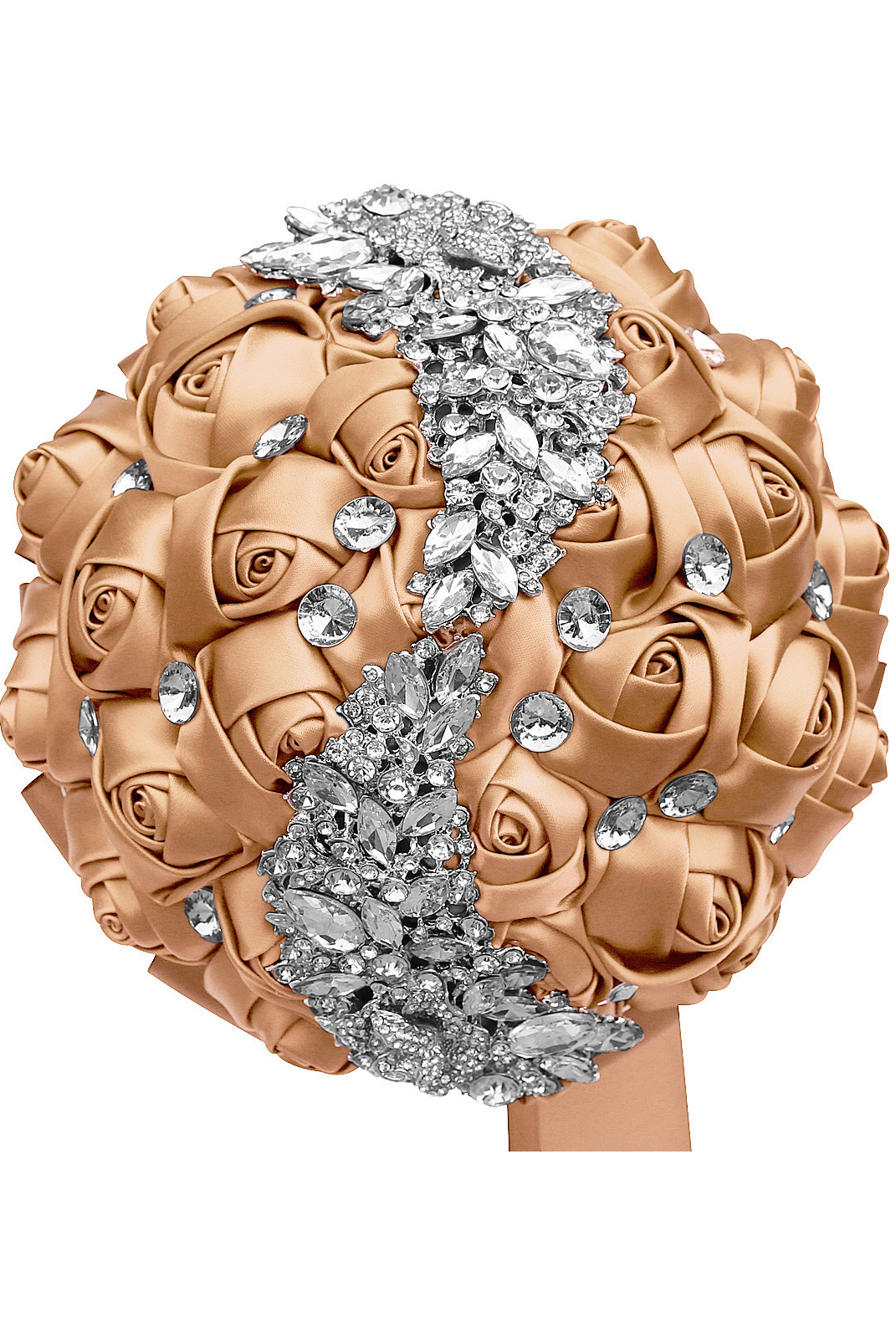 Handmade Rhinestone Bridal Bouquet Crystal Wedding Round Tossing Bouquet