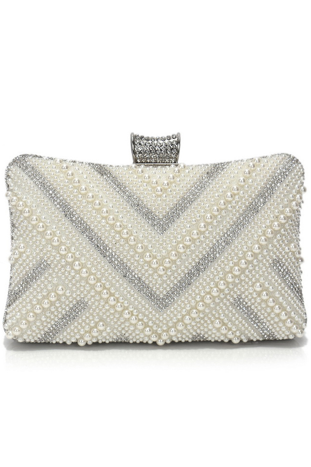 Imitation Pearl Diamond-Studded Party Bag Handbag