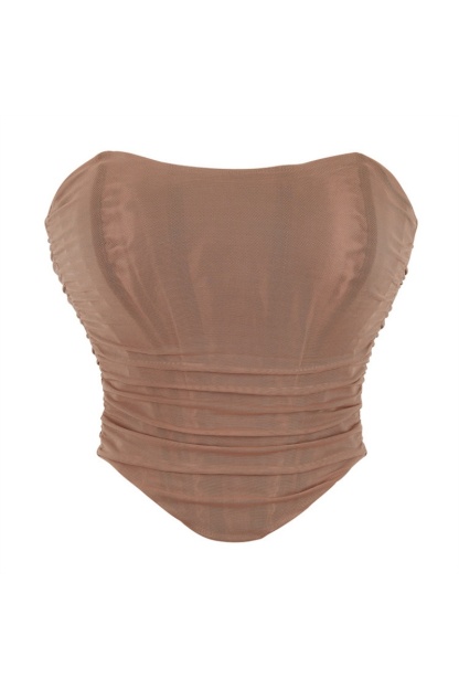 Party Shapewear Coffee Corset Trim Boned 