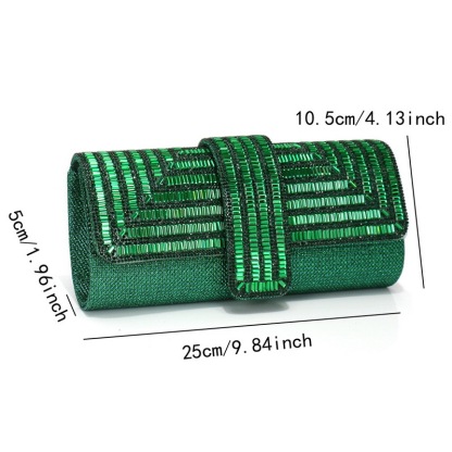 Diamond-Studded Dinner Clutch Bag Shiny Chain Handbag