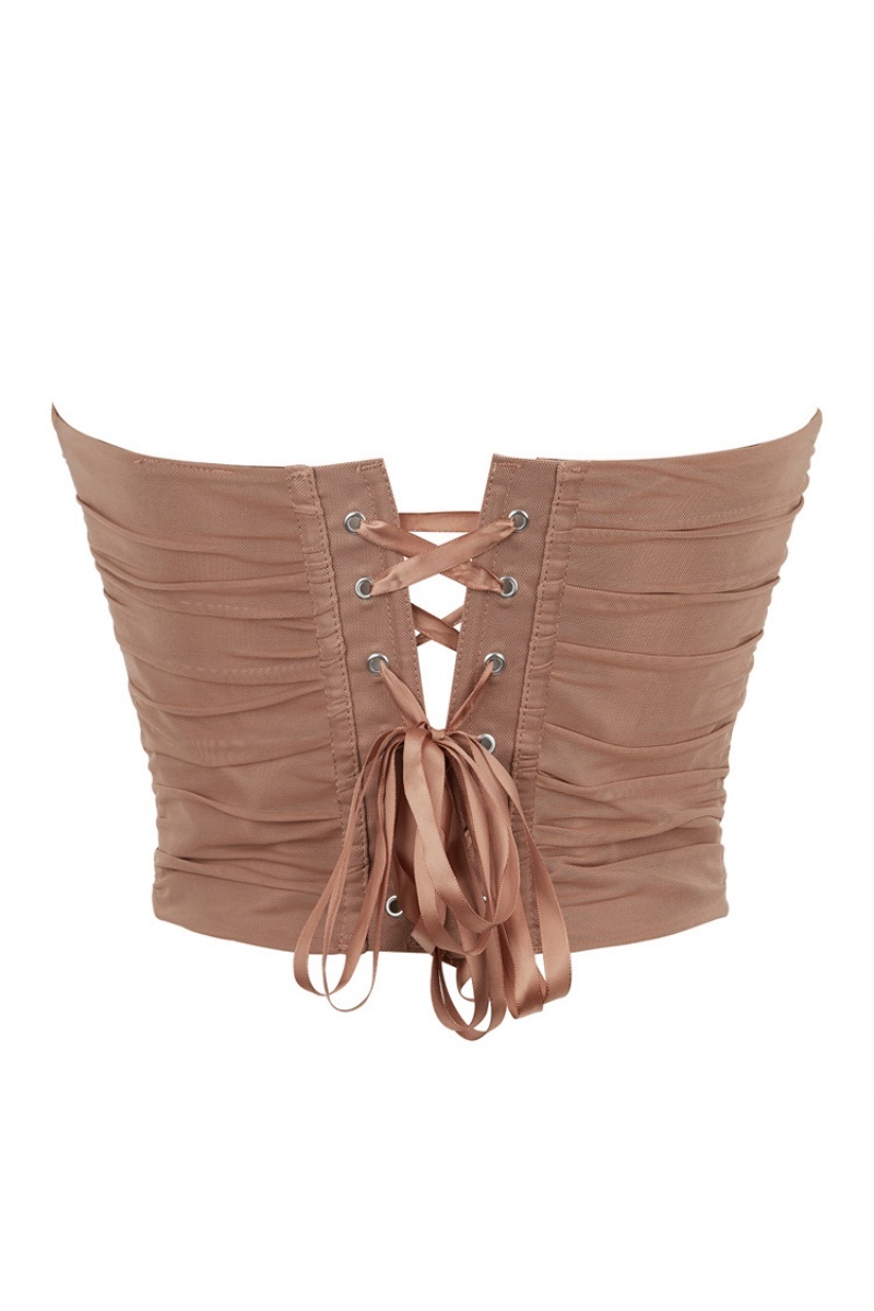 Party Shapewear Coffee Corset Trim Boned 