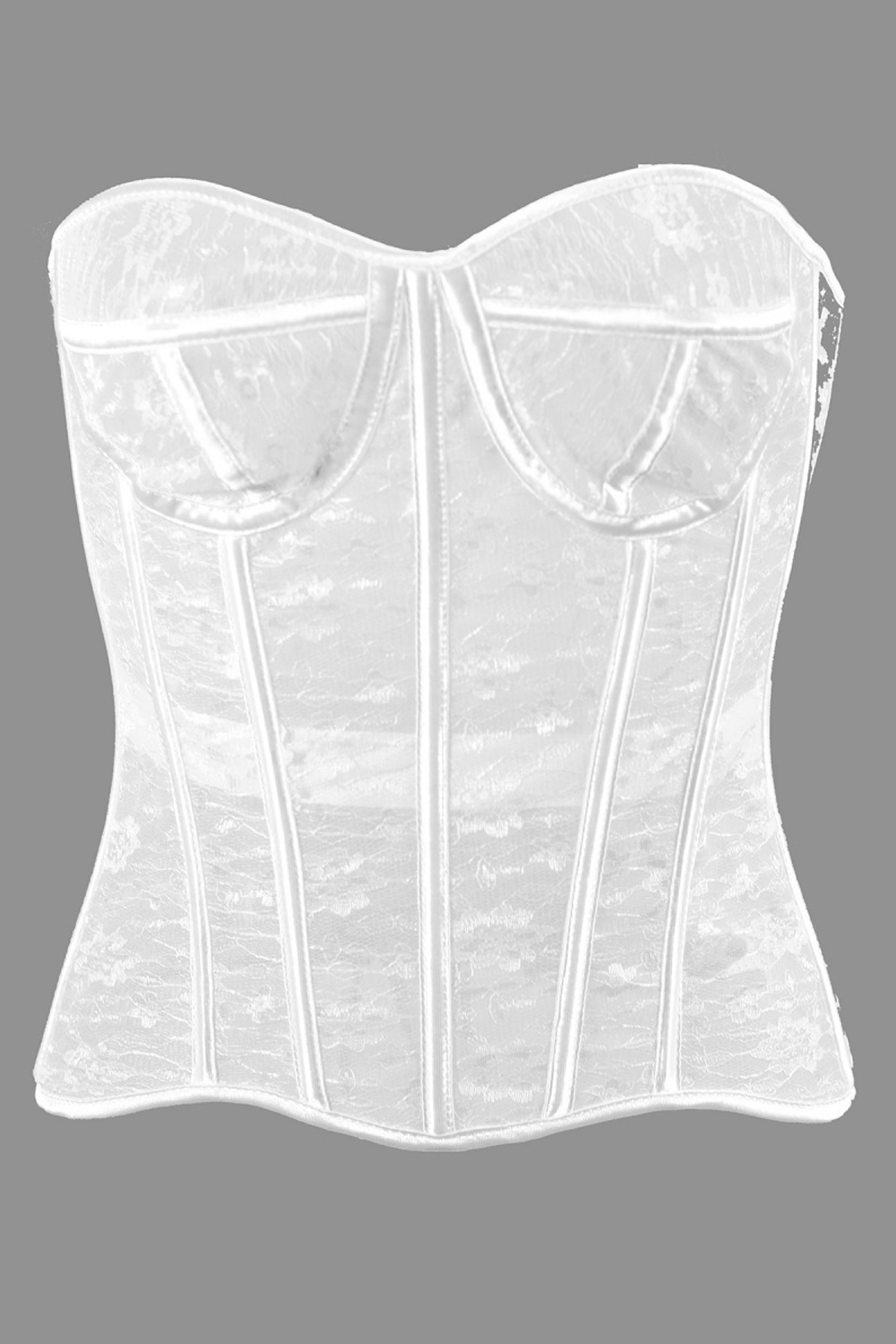 Black Strapless Boned Corset Shapewear Lace