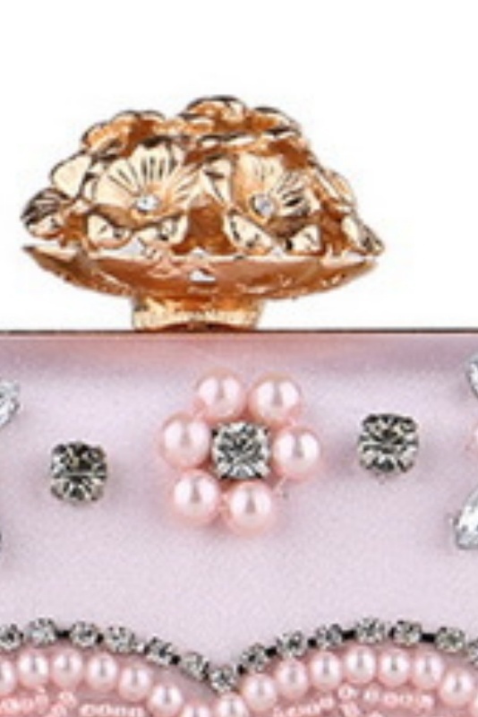 Diamond-Studded Party Bag 3D Floral Chain Handbag