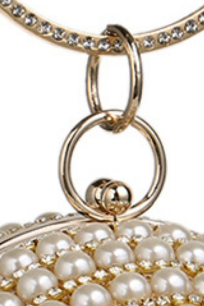 Imitation Pearl Party Ball Bag Shiny Handbag