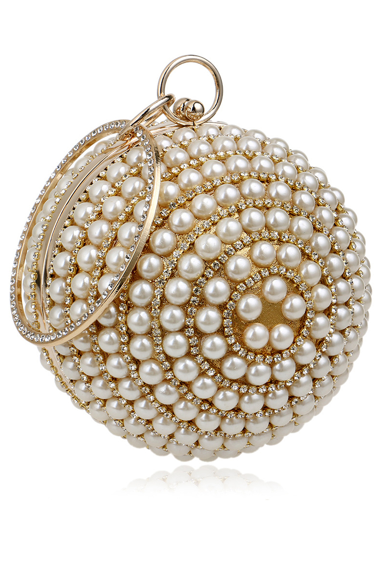 Imitation Pearl Party Ball Bag Shiny Handbag