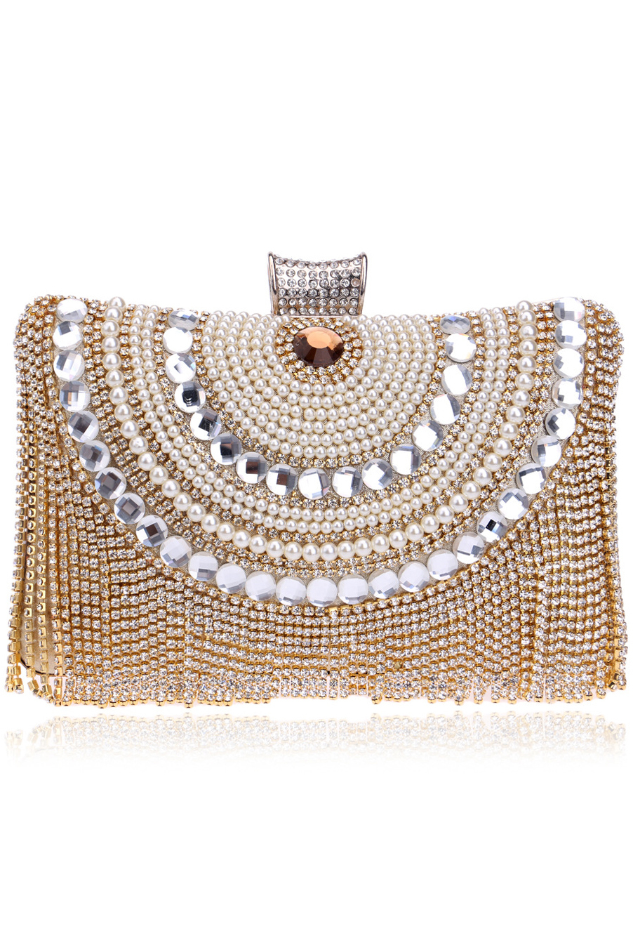 Diamond-Studded Party Tassel Fringe Shiny Bag Chain Handbag