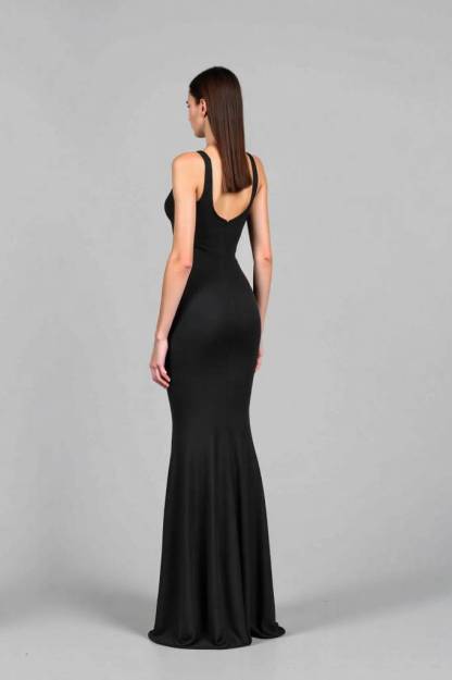 Formal Evening Dress Black Fitted Sleeveless Mermaid Floor-Length Dress