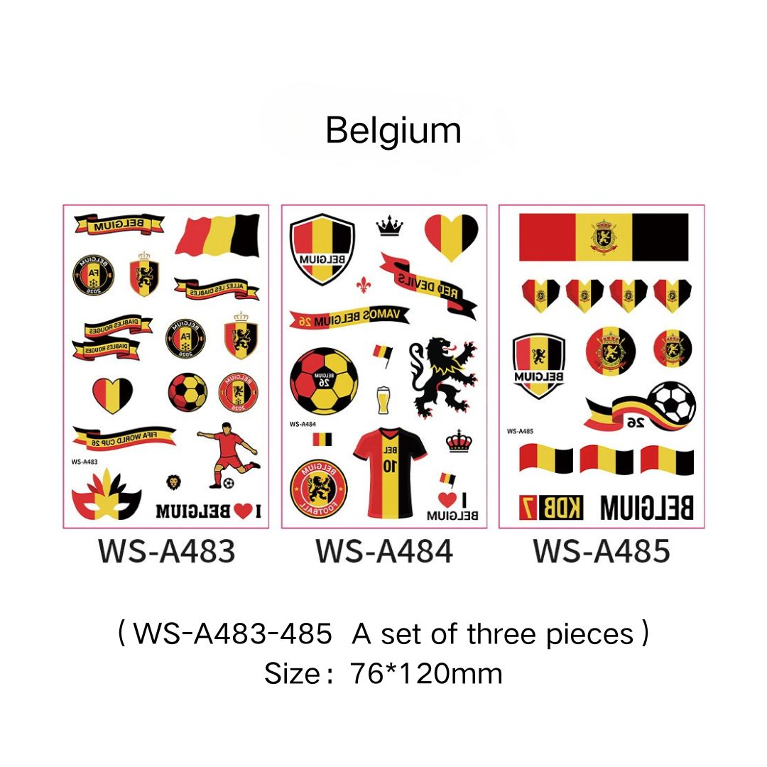 World Cup Flag Face Tattoos – Fan Sports Face Stickers for Football Matches & Events