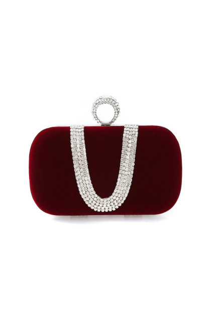Women's Handbag U-Shaped Pure Handmade Diamond Chain Banquet Bag