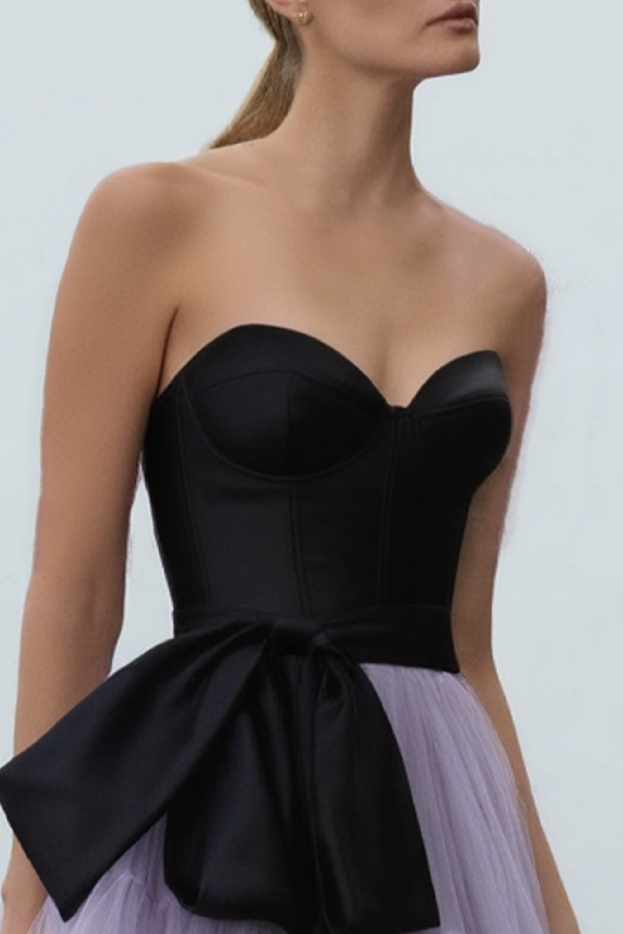 Evening​ ​Prom Dress​ Black Strapless Layer Floor-Length Dress