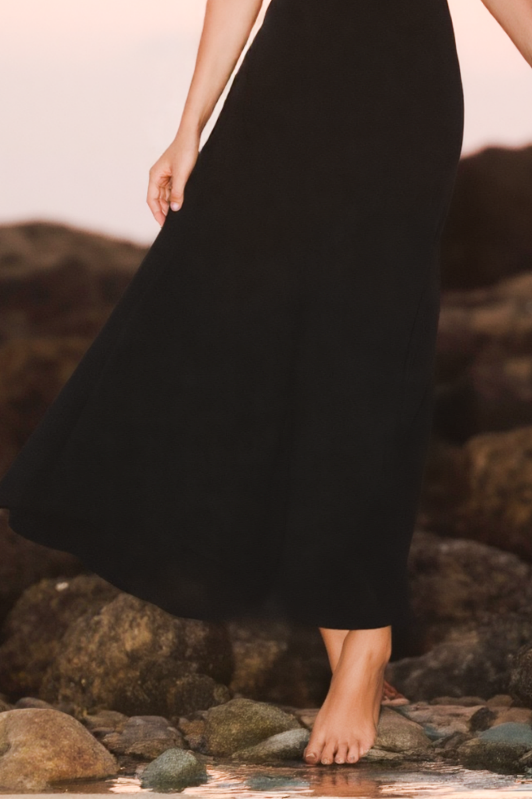 Cocktail Party Dress Black White One Shoulder Maxi Dress