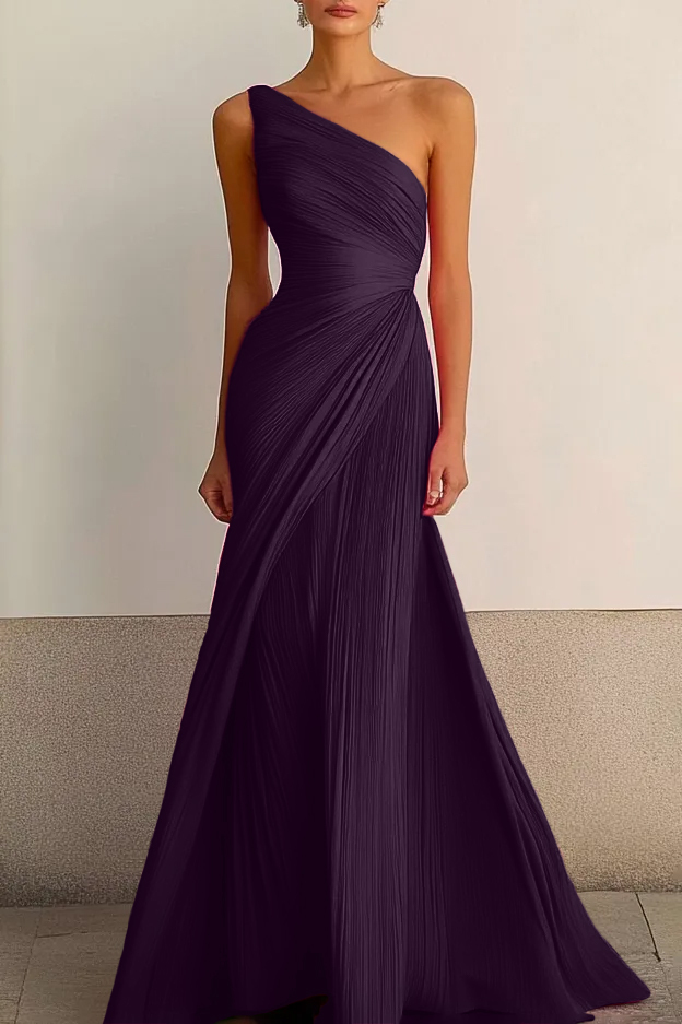 Formal Party Prom Dress One Shoulder Maxi Dress