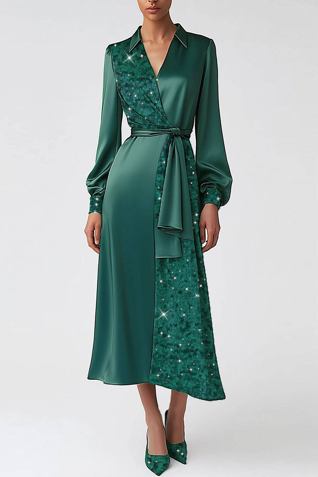 Blue Formal Work Dress Party Boat Neck Royal Sleeveless Belted Slit Mi