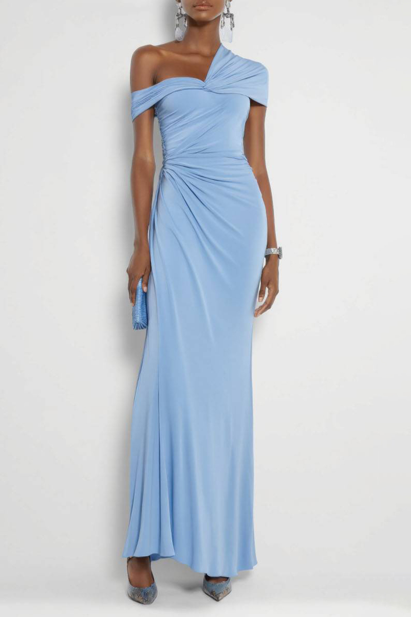 Wedding Guest Formal Dress Light Blue Multi-Wear Maxi Dress