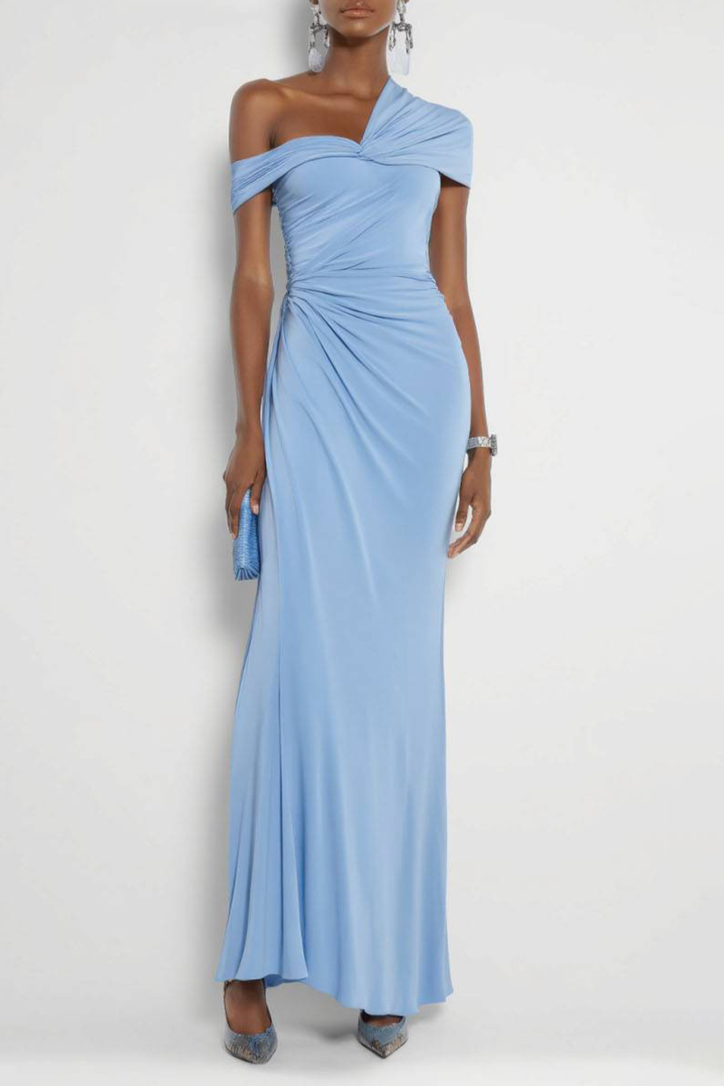Wedding Guest Formal Dress Light Blue Multi-Wear Maxi Dress