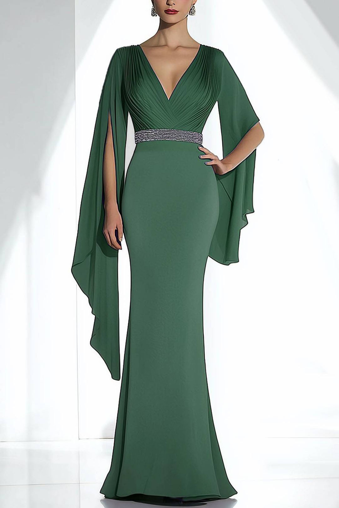 Formal Work Party Boat Neck Royal Blue Sleeveless Belted Slit Midi Dre